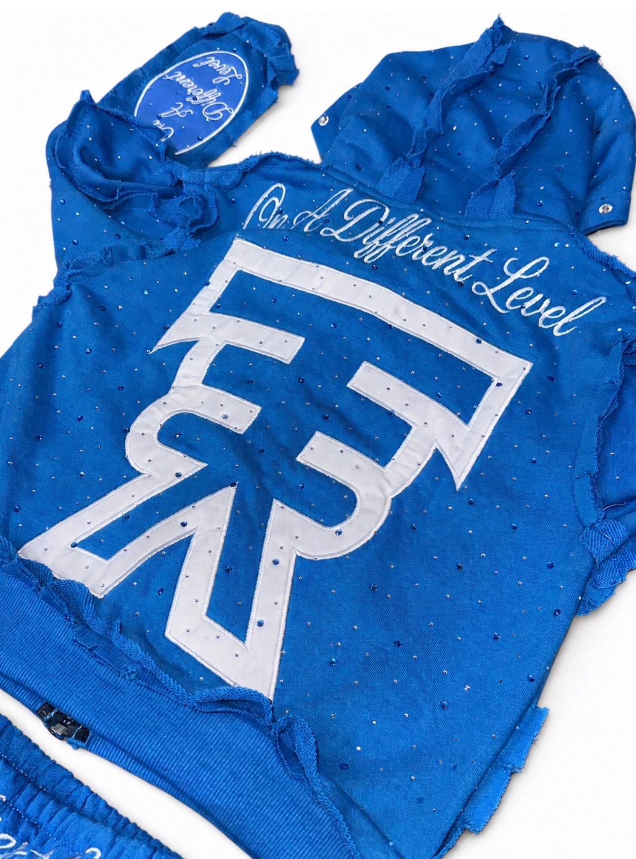 Kids Blue Rhinestone Short Set